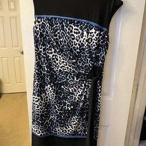 Two print dresses mid length
